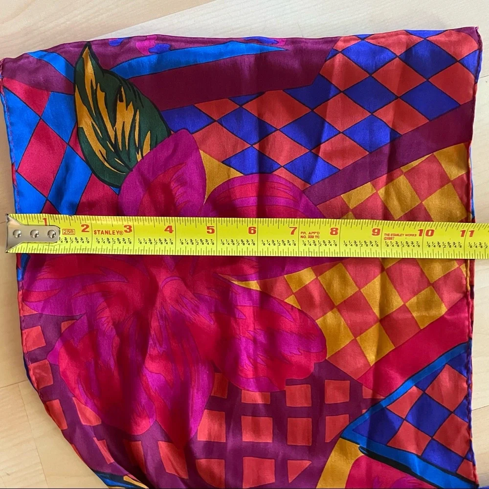 Vintage bright multicolored Jones New York silk scarf